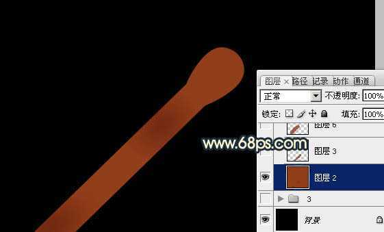 ‘Photoshop设计制作出逼真的正在燃烧的火柴‘