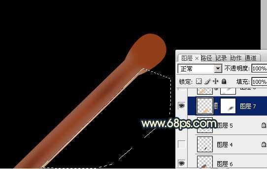 ‘Photoshop设计制作出逼真的正在燃烧的火柴‘
