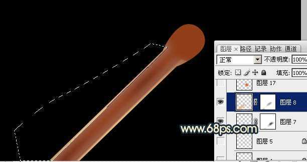 ‘Photoshop设计制作出逼真的正在燃烧的火柴‘