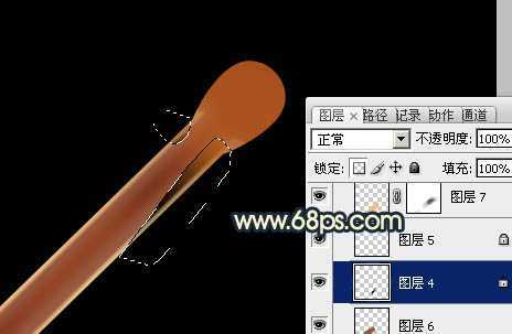 ‘Photoshop设计制作出逼真的正在燃烧的火柴‘
