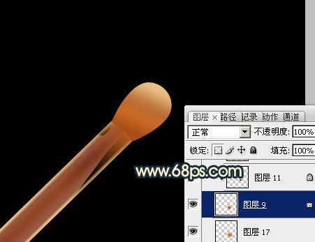 ‘Photoshop设计制作出逼真的正在燃烧的火柴‘
