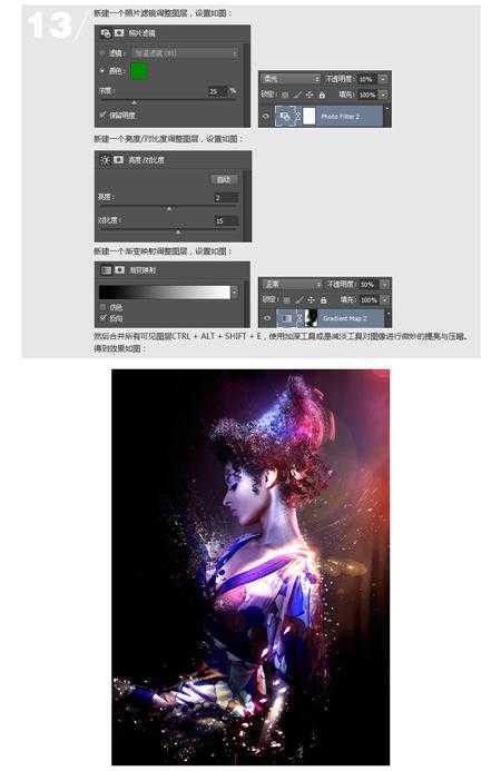 ‘ps给照片添加漂亮的动态光影粒子效果‘