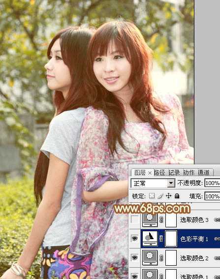 ‘Photoshop将公园美女调制出柔美的阳光暖色特效‘