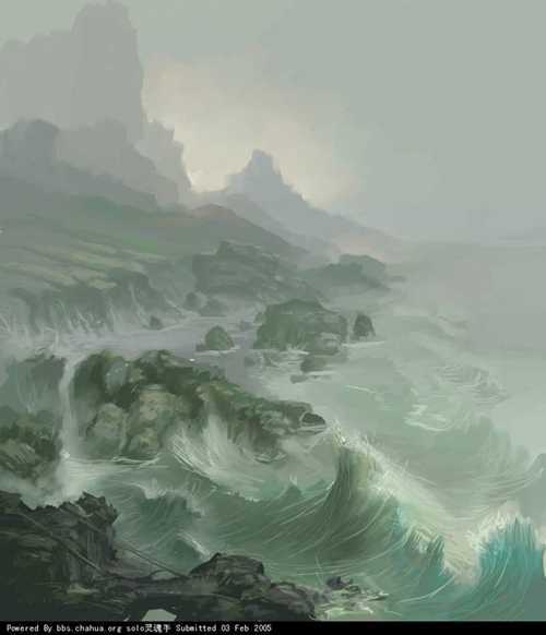 Painter手绘夜色中的海浪_脚本之家jb51.net转载