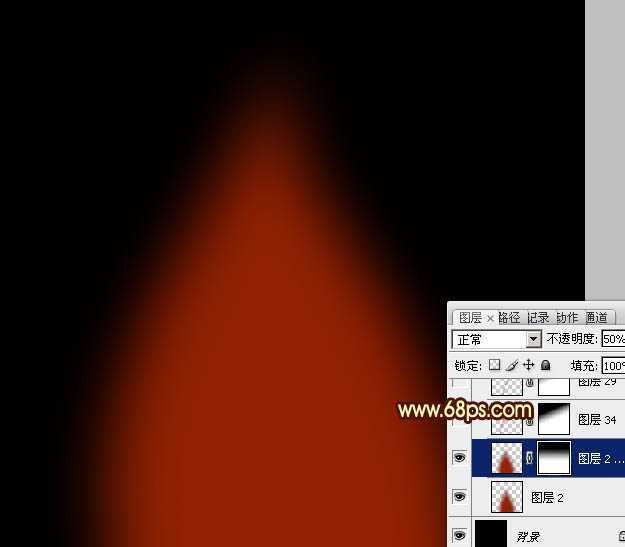 ‘Photoshop利用路径工具制作漂亮的红色火焰‘