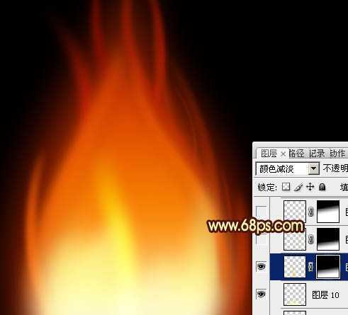 ‘Photoshop利用路径工具制作漂亮的红色火焰‘