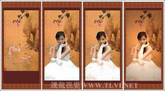 ‘Photoshop将人物图片处理成古典卷轴画效果‘