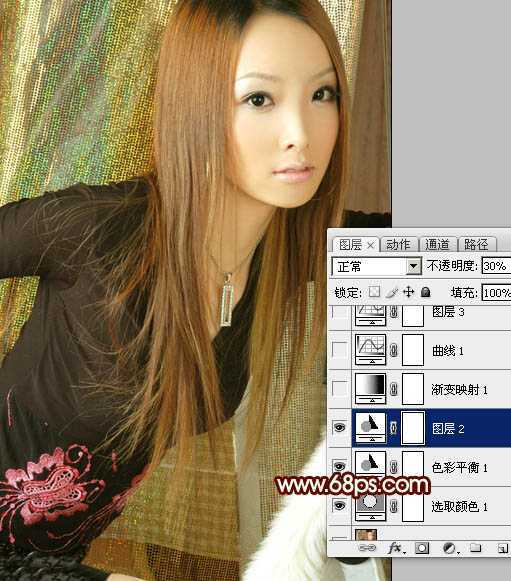 ‘Photoshop将人物图片调成淡淡的青黄甜美色‘