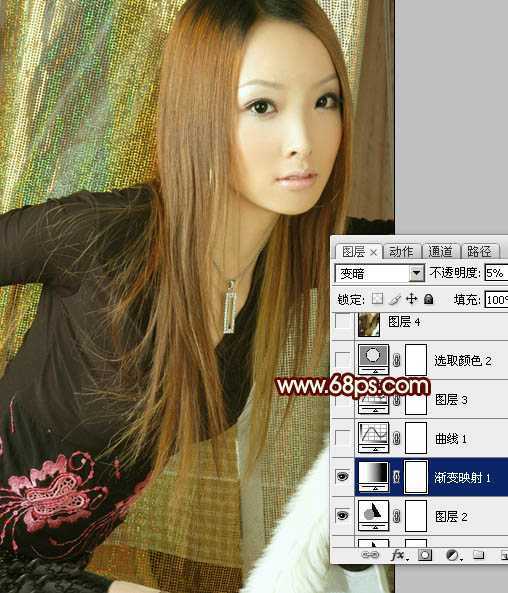 ‘Photoshop将人物图片调成淡淡的青黄甜美色‘