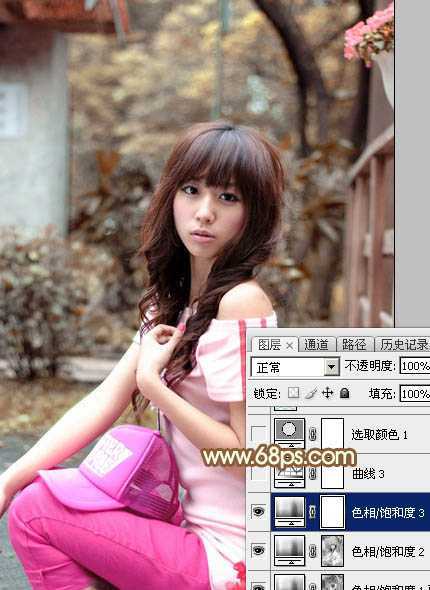 ‘Photoshop为木屋边的美女加上漂亮的阳光色‘