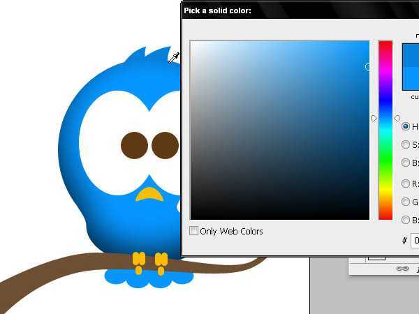 ‘Photoshop打造Twitter可爱蓝色小鸟图标‘