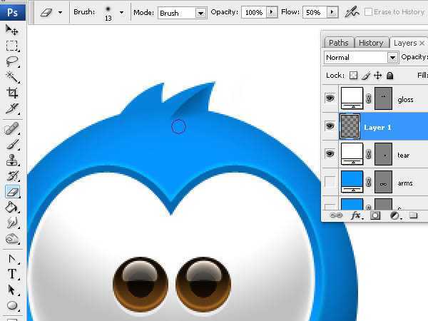 ‘Photoshop打造Twitter可爱蓝色小鸟图标‘