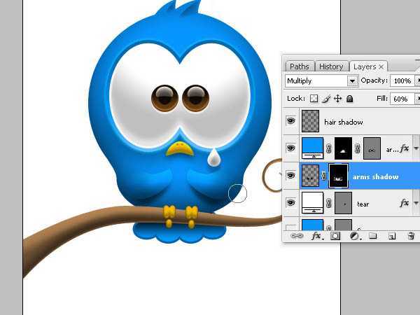 ‘Photoshop打造Twitter可爱蓝色小鸟图标‘