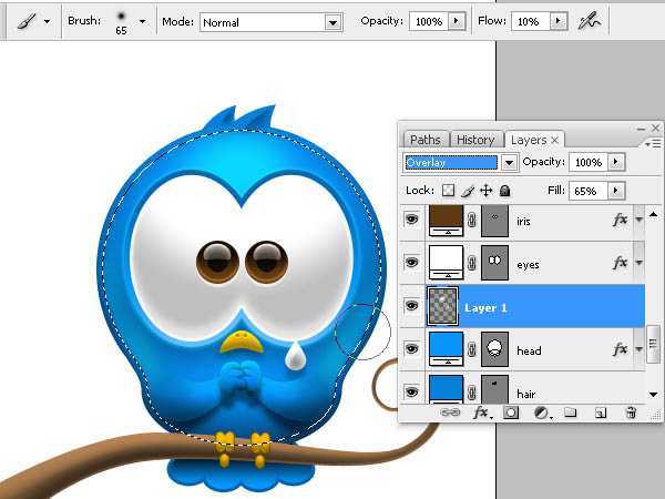 ‘Photoshop打造Twitter可爱蓝色小鸟图标‘