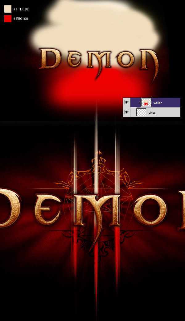 ‘PS制作暗黑III魔幻炫光字体特效‘