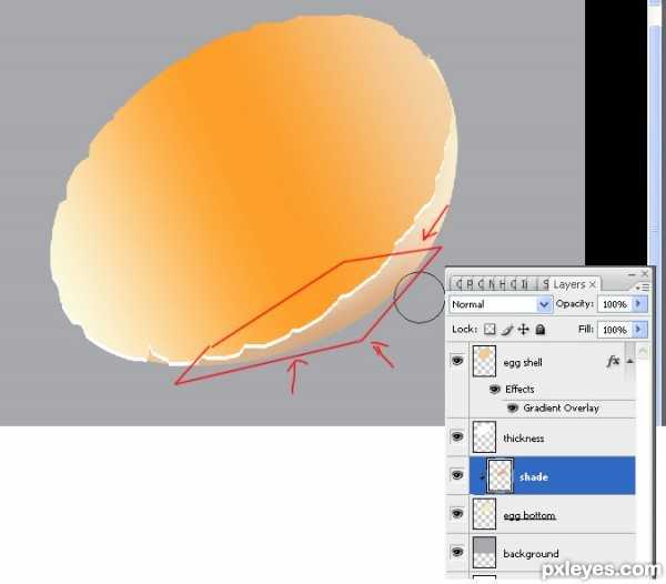 ‘Photoshop制作一个非常逼真的破碎鸡蛋效果‘