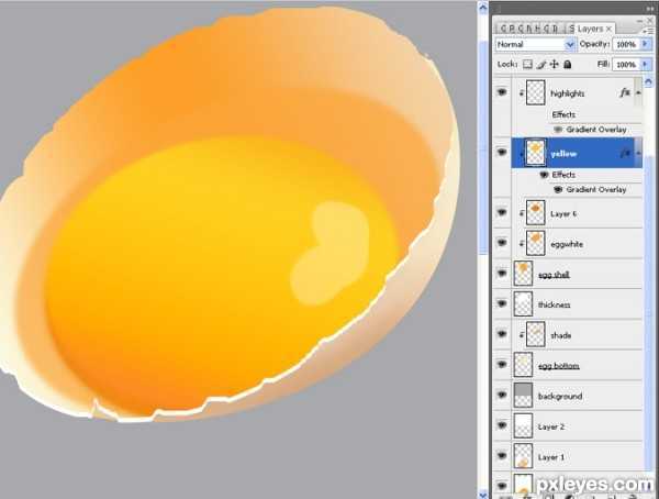 ‘Photoshop制作一个非常逼真的破碎鸡蛋效果‘