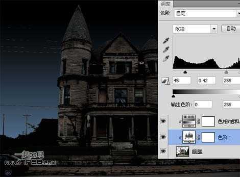 ‘photoshop将白天制作出黑夜效果的教程‘