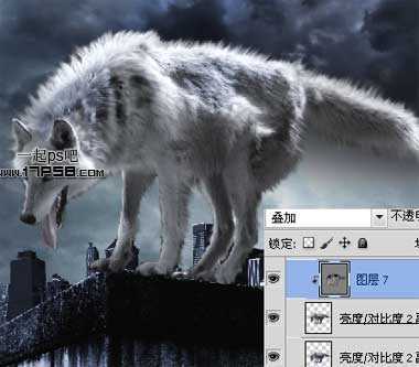 ‘photoshop合成制作出雨夜闪电绿色眼睛金刚狼‘