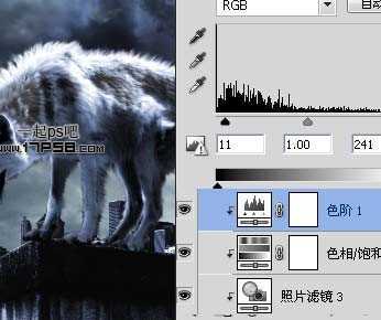 ‘photoshop合成制作出雨夜闪电绿色眼睛金刚狼‘
