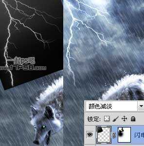 ‘photoshop合成制作出雨夜闪电绿色眼睛金刚狼‘
