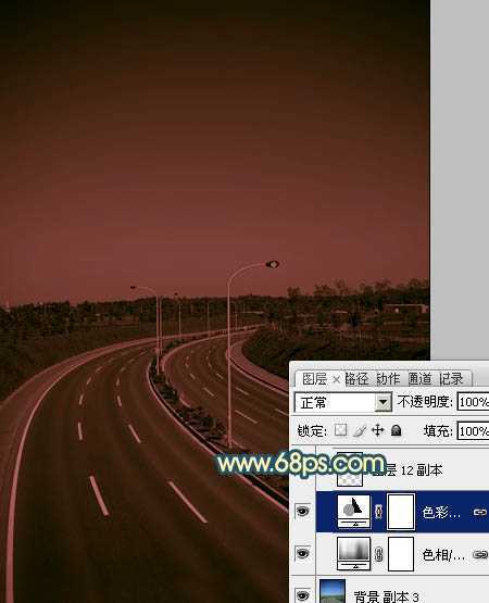 ‘Photoshop为公路图片渲染出漂亮的夜景灯光效果‘