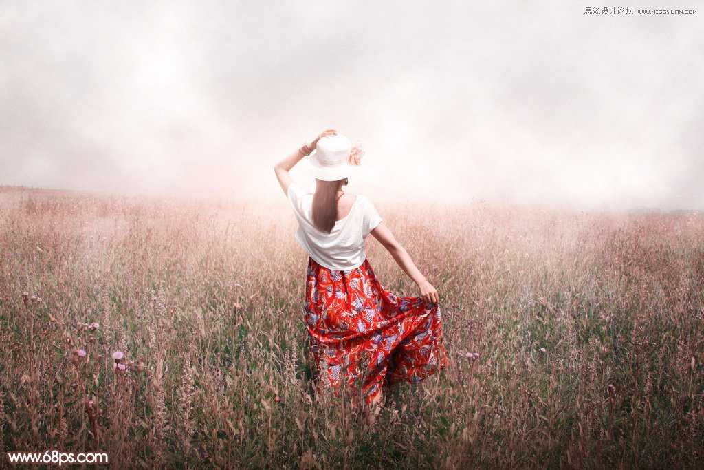 Photoshop调出早晨雾蒙蒙效果的外景人像