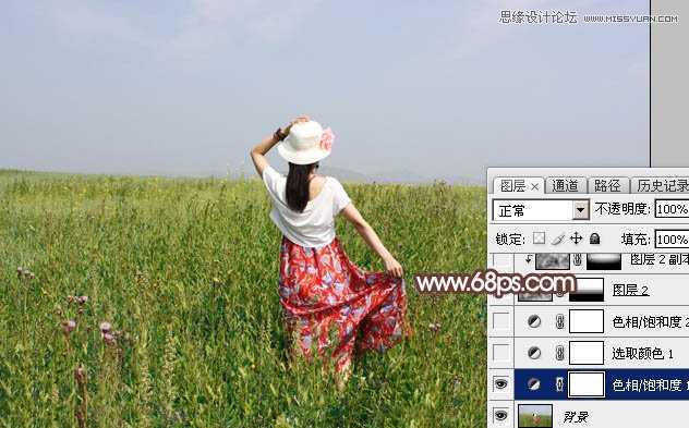 Photoshop调出早晨雾蒙蒙效果的外景人像