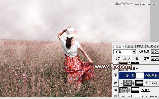 Photoshop调出早晨雾蒙蒙效果的外景人像