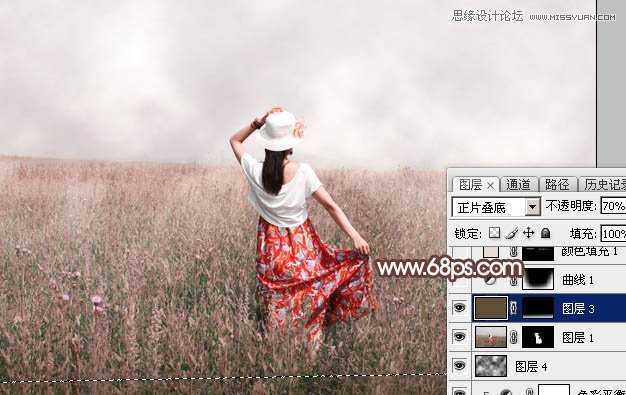 Photoshop调出早晨雾蒙蒙效果的外景人像