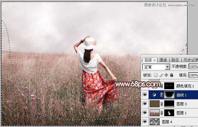 Photoshop调出早晨雾蒙蒙效果的外景人像