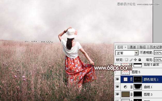 Photoshop调出早晨雾蒙蒙效果的外景人像