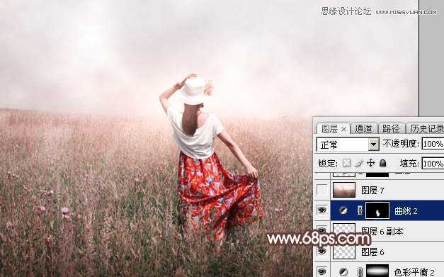 Photoshop调出早晨雾蒙蒙效果的外景人像