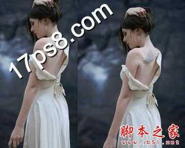 ‘photoshop合成制作月光下美女悲痛万分潸然泪下场景‘