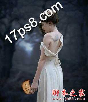 ‘photoshop合成制作月光下美女悲痛万分潸然泪下场景‘