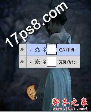 ‘photoshop合成制作月光下美女悲痛万分潸然泪下场景‘