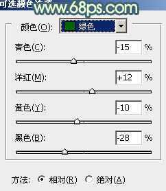 ‘Photoshop为树林美女图片打造出柔和的青黄色‘