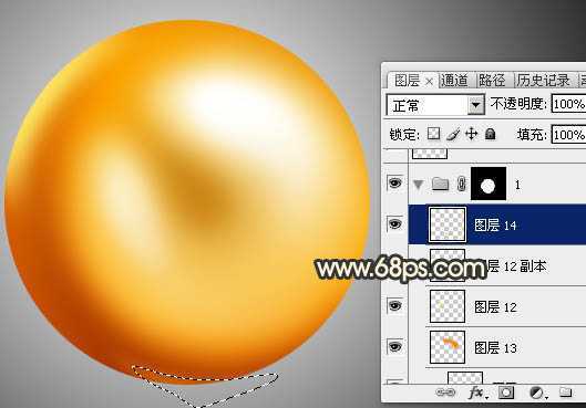 ‘Photoshop设计制作一个漂亮的金色手提圣诞球‘