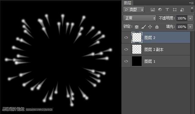 ‘Photoshop制作绚丽盛开的烟花立体效果图‘