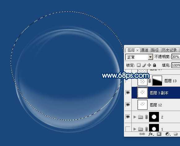 ‘Photoshop快速制作多层次的白色透明泡泡‘