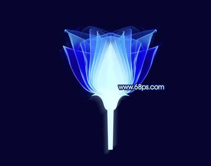 ‘Photoshop打造出梦幻的蓝色光束玫瑰花朵‘