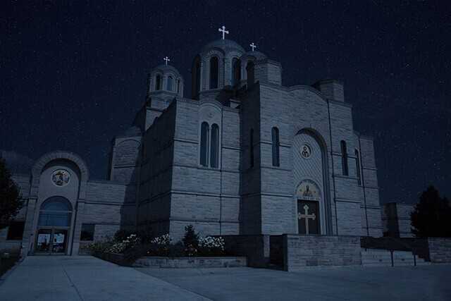 ‘ps白天变夜景：photoshop简单步骤将建筑图片转为夜景效果实例教程‘