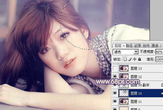 ‘photoshop利用通道替换工具将室内美女图片加上柔和的红紫色‘