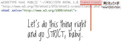 strict doctype example
