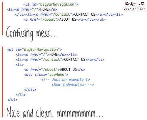 indentation example
