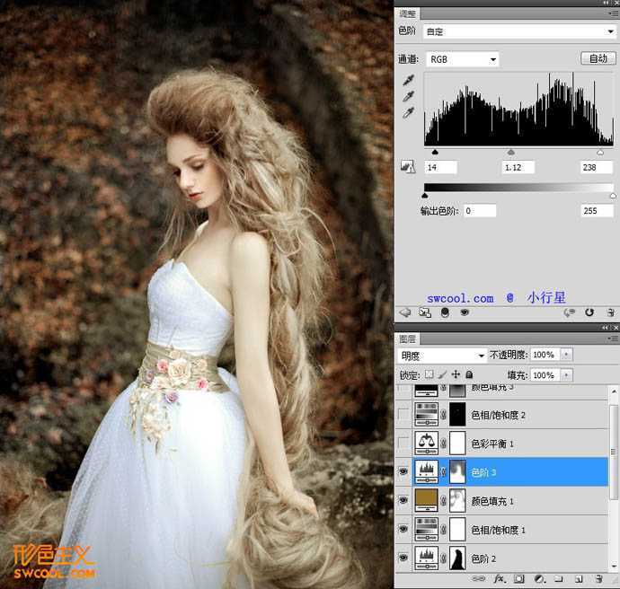 ‘Photoshop为外景人物图片打造出柔美的黄褐色‘