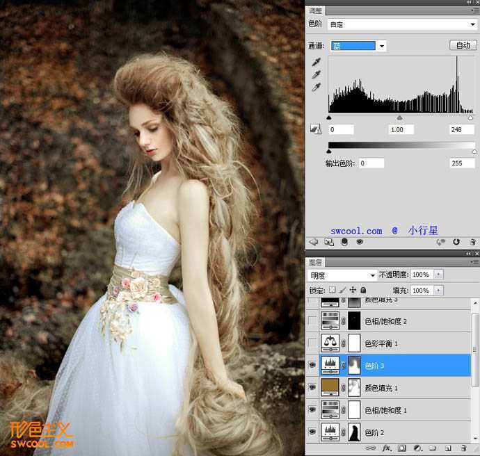 ‘Photoshop为外景人物图片打造出柔美的黄褐色‘