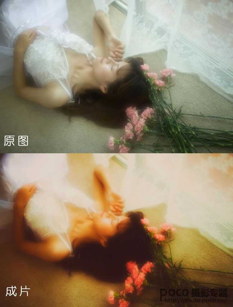 ‘PS将偏暗发黄的图片调出梦幻少女系调色‘