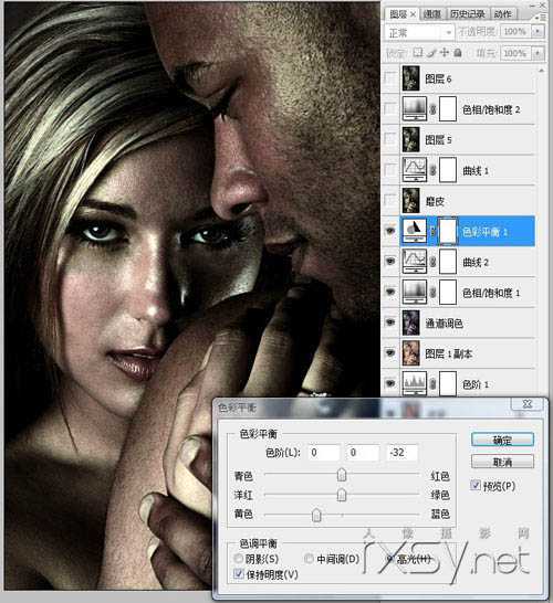 ‘photoshop利用滤镜及计算将人像打造出超酷的暗调金属质感效果‘