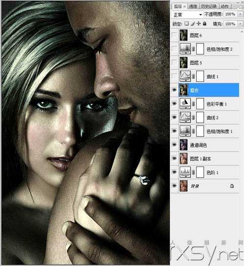 ‘photoshop利用滤镜及计算将人像打造出超酷的暗调金属质感效果‘